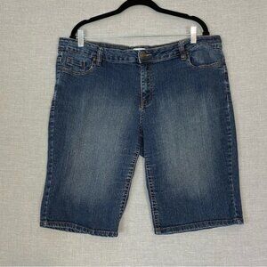 Pure Alfred Sung Jean Shorts Board Shorts Mid Rise Sz 18 Blue Denim
